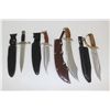 Image 1 : 4 Knives with Sheathes  Curved blade