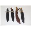 Image 3 : 4 Knives with Sheathes  Curved blade