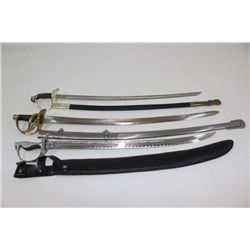 3 Sabers with Sheathes