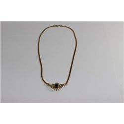 10K Gold Necklace with Sapphire Stone