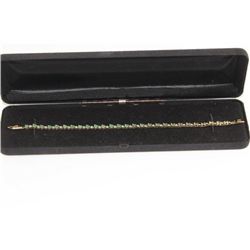 14K Stamped Gold Bracelet w/Green Stones