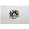 Image 1 : 10K Gold Ring with Purple Stone