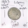 Image 1 : 1883 *RARE-1ST YEAR* LIBERTY "V" NICKEL *RARE MS HIGH GRADE* RED BOOK VALUE IS $40.00+!! COIN CAME O