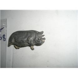 VINTAGE *VERY OLD* 1800'S SOLID METAL PIG FIGURINE STAMPED *MADE IN ENGLANG-PROPERTY*!!