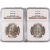 Image 1 : LOT OF ( 2 ) 1949-D FRANKLIN HALF DOLLARS, NGC  MS-62 FBL