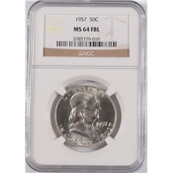 1957 FRANKLIN HALF DOLLAR, NGC MS-64 FBL