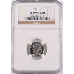 1960 ROOSEVELT DIME, NGC PROOF-69 CAMEO!