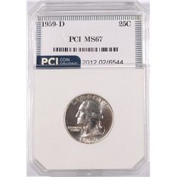 1959-D WASHINGTON QUARTER, PCI MS-67  TRENDS FOR $1500.00