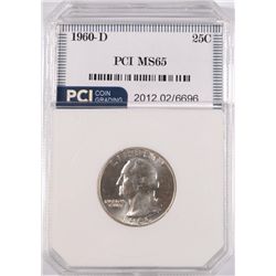 1960-D WASHINGTON QUARTER, PCI MS-65