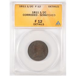 1811 HALF CENT ANACS FINE-12 DETAILS