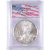 Image 1 : 2001 SILVER AMERICAN EAGLE (WORLD TRADE CENTER GROUND RECOVERY) PCGS MS-69