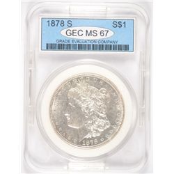 1878-S MORGAN DOLLAR GEC MS-67 (GS BID=$10,100)