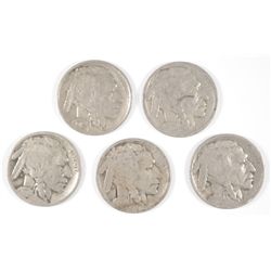 (5) 1918-D BUFFALO NICKELS