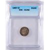 Image 1 : 1857-O SEATED HALF DIME, ICG AU-58  BEAUTIFUL RAINBOW COLORS