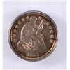 Image 2 : 1857-O SEATED HALF DIME, ICG AU-58  BEAUTIFUL RAINBOW COLORS