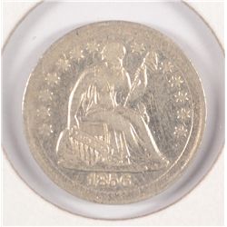 1856 SEATED HALF DIME AU-55