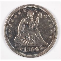 1854 SEATED QUARTER AU/BU