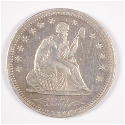 1855 SEATED QUARTER AU/BU