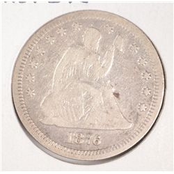 1876-CC SEATED QUARTER F/VF