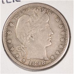 1898-S BARBER QUARTER VF-30