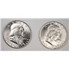 Image 1 : 1955 & 1962 FRANKLIN HALF DOLLAR CH BU