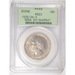 1935/34-S BOONE COMMEN HALF DOLLAR PCGS MS-63 OGH