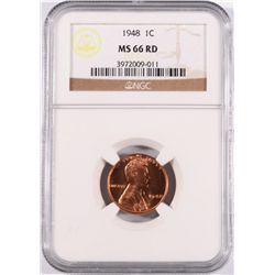1948 LINCOLN CENT NGC MS-66 RD
