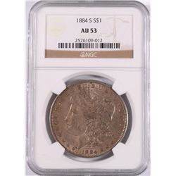 1884-S MORGAN SILVER DOLLAR, NGC  AU-53