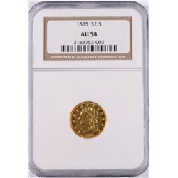 1835 $250 CLASSIC GOLD, NGC AU-58  SUPER HIGH END RARE COIN!!