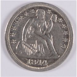 1844 SEATED LIBERTY DIME XF/AU RARE DATE