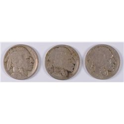 (3) 1915-D BUFFALO NICKELS