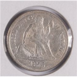 1875 SEATED DIME XF-45