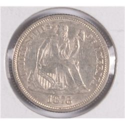 1876 SEATED DIME AU-58