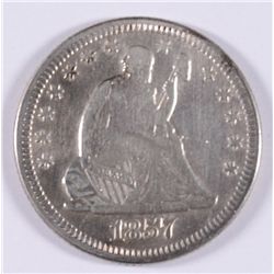 1857-O SEATED QUARTER AU-53