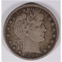 1899 BARBER HALF DOLLAR, VF