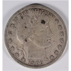 1900-S BARBER HALF DOLLAR, VF