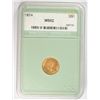 Image 1 : 1874 III GOLD DOLLAR NTC MS-62