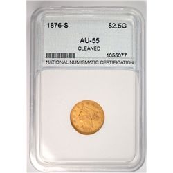 1876-S $2.5 GOLD LIBERTY NNC AU-55 DETAILS