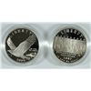 Image 1 : 2008 BALD EAGLE & 2007 LITTLE ROCK COMMEMORATIVE PROOF SILVER DOLLARS