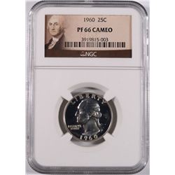 1960 WASHINGTON QUARTER, NGC PROOF-66 CAMEO!