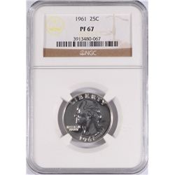 1961 WASHINGTON QUARTER, NGC PROOF-67