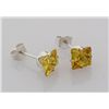 Image 1 : Sterling Silver Earring Prong Set Citrine Crystal