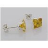 Image 3 : Sterling Silver Earring Prong Set Citrine Crystal