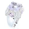 Image 1 : 18K White Gold 7.84ctw Pink Amethyst & Diamond Ring