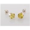 Image 3 : Sterling Silver Earring Prong Set Citrine Crystal