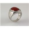 Image 1 : Retro Vintage Red Jasper Semi Precious Mens Ring