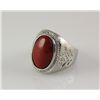 Image 2 : Retro Vintage Red Jasper Semi Precious Mens Ring