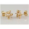 Image 1 : Gold Plated Flower Stud Earring with Clear Crystal