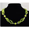 Image 1 : 287.57CTW APPLE GREEN CHIPS NECKLACE W/ METAL LOCK