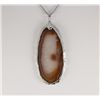 Image 2 : Organic Natural Carnelian Geode Agate Big Slice Pendant